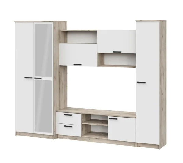 Гостиная Марта-12 дуб крафт серый/белый