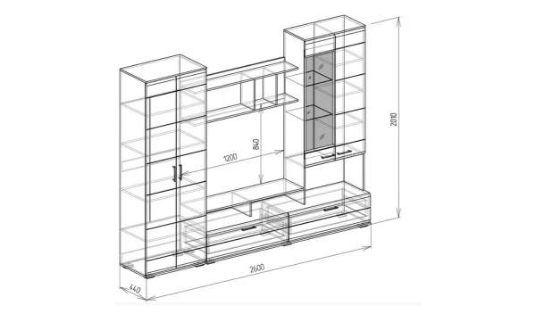 Гостиная Орион венге/белый глянец