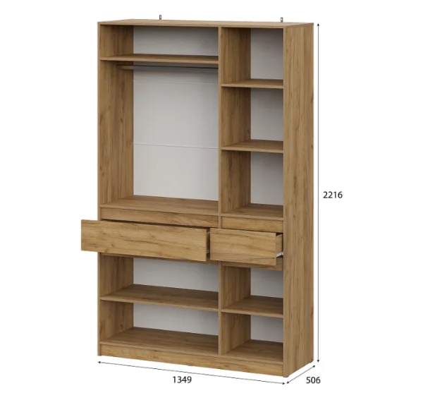 Шкаф трехстворчатый Авиньон дуб крафт золотой/графит