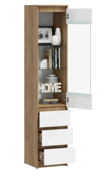 Пенал Ламия ПН 062 дуб крафт золотой/белый бриллиант Пенал Ламия ПН 062 дуб крафт золотой/белый бриллиант