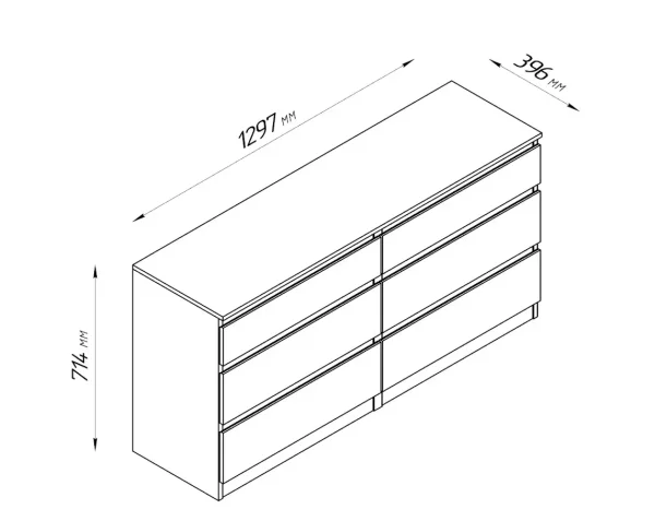 Комод Кастор 6 ящиков сонома Комод Кастор 6 ящиков сонома