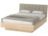 Кровать Соната КРС-1600 дуб сонома, изголовье велюр SAND