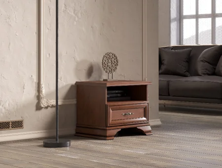 Тумба прикроватная Кентаки KOM1S каштан