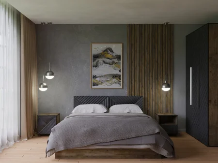 Спальный гарнитур Копенгаген дуб самдал/серый графит