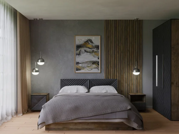 Спальный гарнитур Копенгаген дуб самдал/серый графит Спальный гарнитур Копенгаген дуб самдал/серый графит