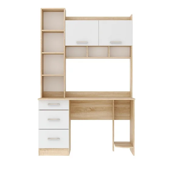 Стол компьютерный ПКС-5 дуб сонома/белый глянец