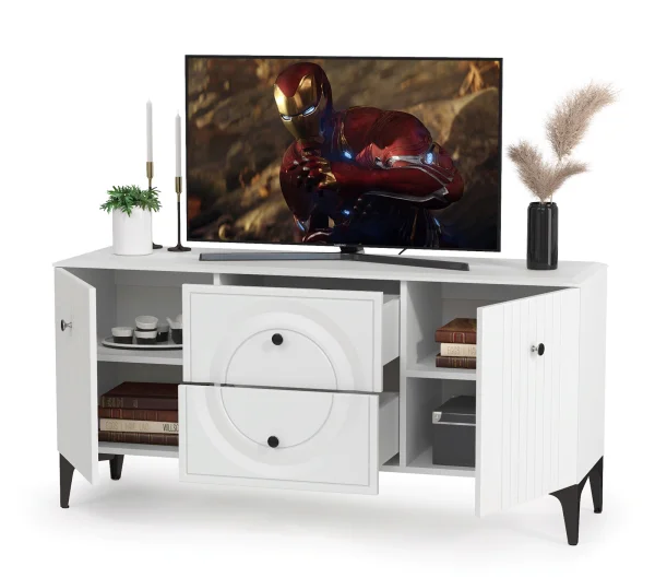 Тумба под ТВ Валенсия 16.45 белый шагрень