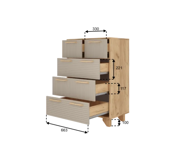 Комод Ньерд 700.5 дуб вотан/ива пепельная Комод Ньерд 700.5 дуб вотан/ива пепельная