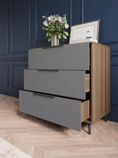 Комод Роза 900 орех франклин/графит скин ройс Комод Роза 900 орех франклин/графит скин ройс