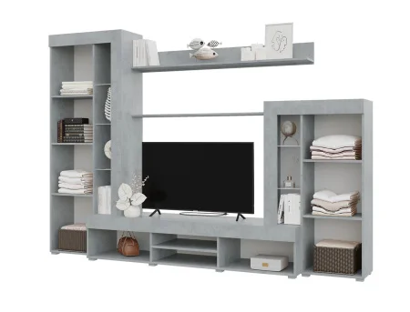 Гостиная Дельта белый/бетон