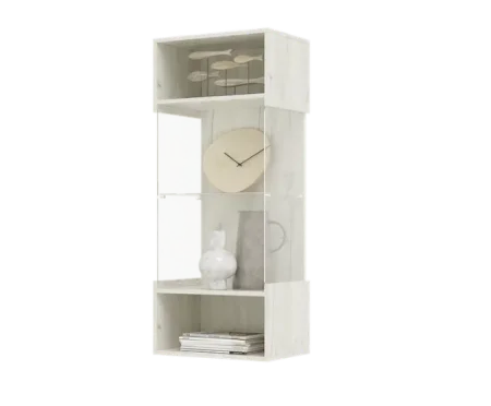 Шкаф навесной Алтея стекло дуб крафт белый