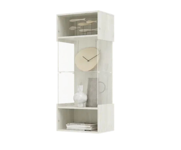 Шкаф навесной Алтея стекло дуб крафт белый Шкаф навесной Алтея стекло дуб крафт белый