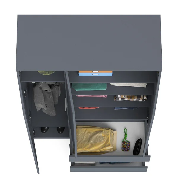 Шкаф с тремя ящиками и тремя дверками МШ 1200.1 графит