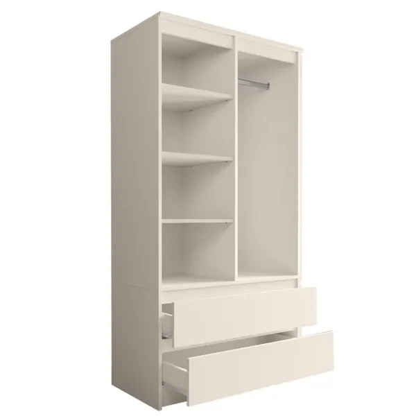 Шкаф распашной с ящиками Мори МШ 900.1 сатин