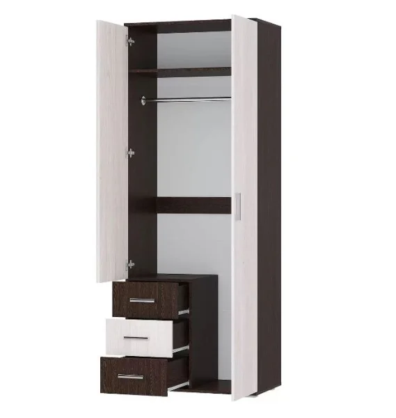 Шкаф 2-х створчатый Белла венге/ясень белый