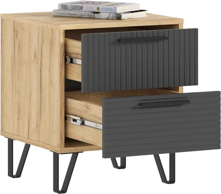 Тумбы прикроватные Флэш браш графит/дуб крафт