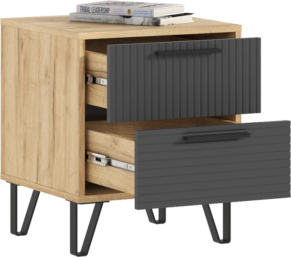 Тумбы прикроватные Флэш браш графит/дуб крафт Тумбы прикроватные Флэш браш графит/дуб крафт