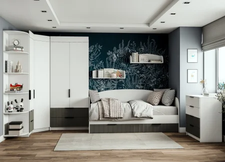 Шкаф Лавис ШД 900.1 белый/графит софт