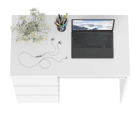 Стол компьютерный три ящика МС-6 белый (левый)