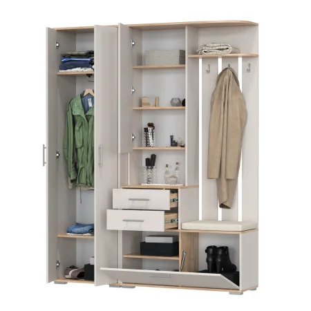 Модульная прихожая Домино дуб крафт золотой/кашемир серый