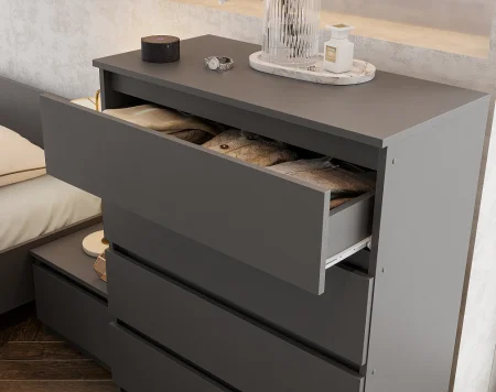 Комод 4 ящика Денвер графит серый