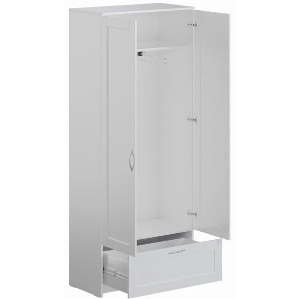 Шкаф для одежды Сириус 2 двери 1 ящик, белый