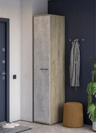 Шкаф Бостон ШК-400 дуб крафт серый/бетонный камень