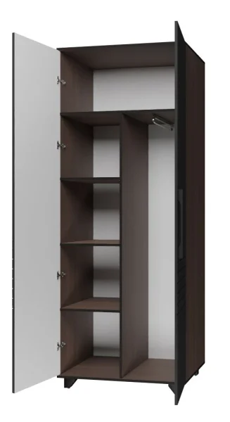 Шкаф 2-х створчатый Копенгаген венге/черный матовый