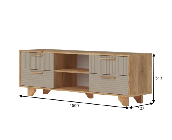 Тумба ТВ Ньерд 1500.4 дуб вотан/ива пепельная