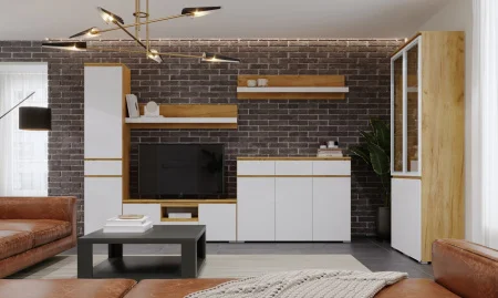 Пенал с ящиком Гретта 2С1Я дуб крафт золотой/белый