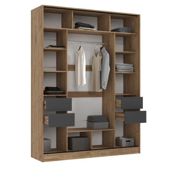 Шкаф-купе Роджина 1800 дуб крафт/графит