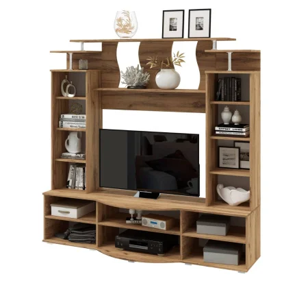 Стенка Виста дуб крафт/белый глянец