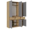 Шкаф Бостон ШК-002 дуб крафт золотой/серый шифер