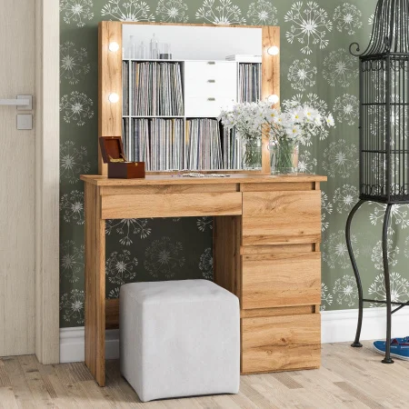 Стол косметический с подсветкой Сура дуб вотан