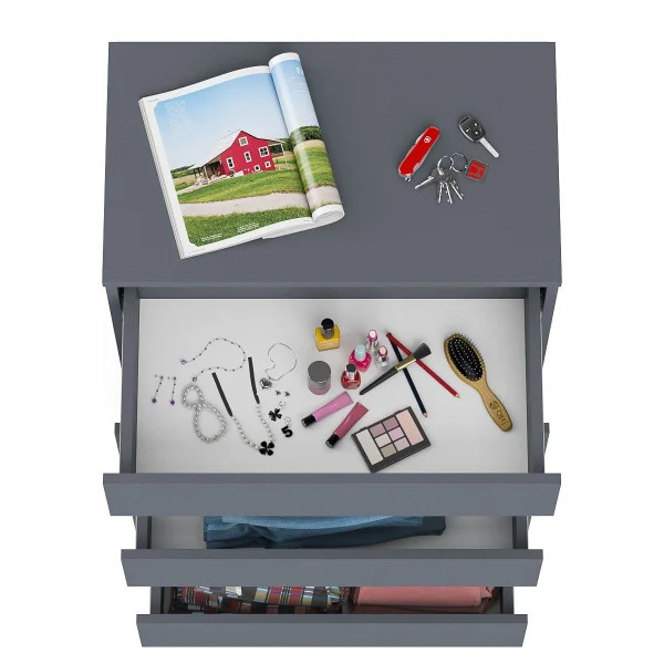 Узкий комод пять ящиков МК 700.5 графит Узкий комод пять ящиков МК 700.5 графит