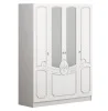 Шкаф 4-х створчатый Каролина белый глянец