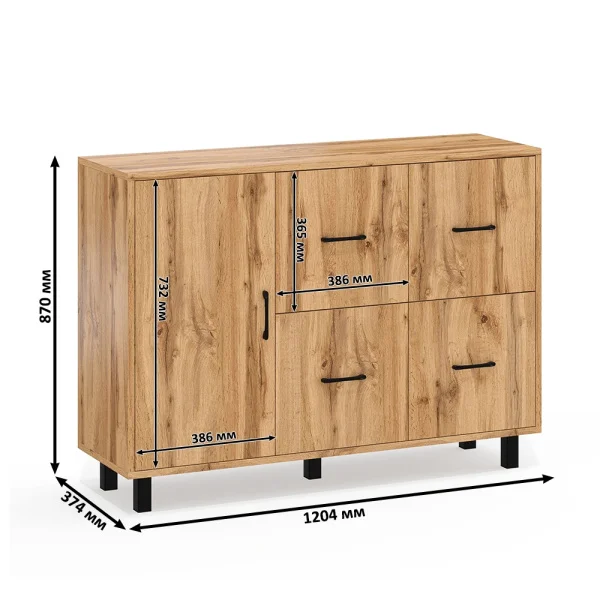 Комод 125-1204 дуб вотан Комод 125-1204 дуб вотан