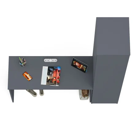 Комплект Мори Стол письменный МСП 1200.1 + Пенал МШ 400.1 графит