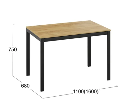 Стол раздвижной Слайд тип 2 дуб крафт золотой