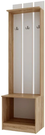 Тумба с вешалкой Сакура дуб сонома/белый глянец