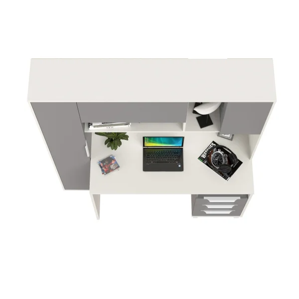 Стол компьютерный Комфорт 12.95 белый премиум/серый шифер