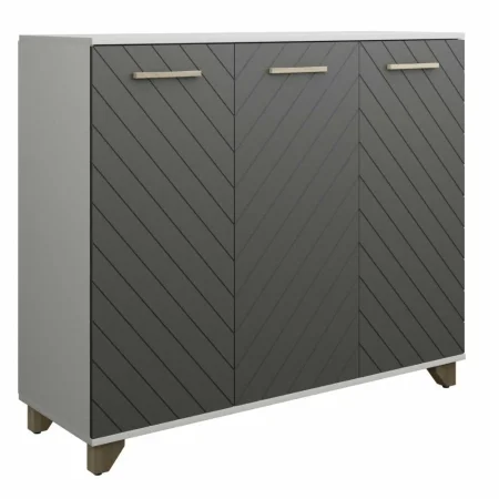 Комод Стокгольм белый/серый графит