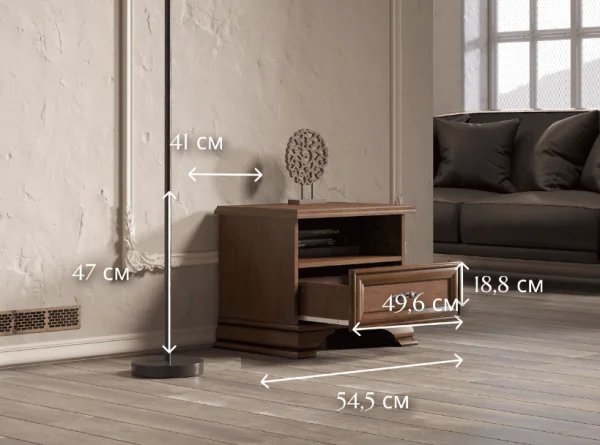 Тумба прикроватная Кентаки KOM1S каштан Тумба прикроватная Кентаки KOM1S каштан