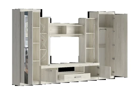 Стенка Атлантида-2Б дуб крафт белый