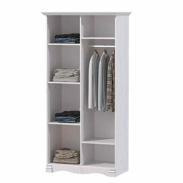 Шкаф 2-х дверный для одежды и белья Ольга-1Н белый экспо/анкор светлый