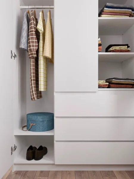 Шкаф трехдверный Мори МШ 1200.1 белый