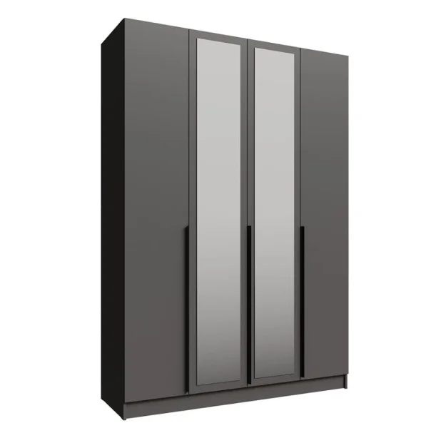 Шкаф Мадрид 1,6 с зеркалом графит серый