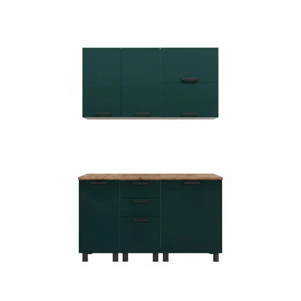 Кухонный гарнитур Лаванда 1,4 изумруд