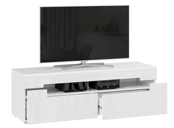 Тумба ТВ Фьюжн белый/белый глянец