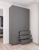 Шкаф трехдверный Мори МШ 1200 графит